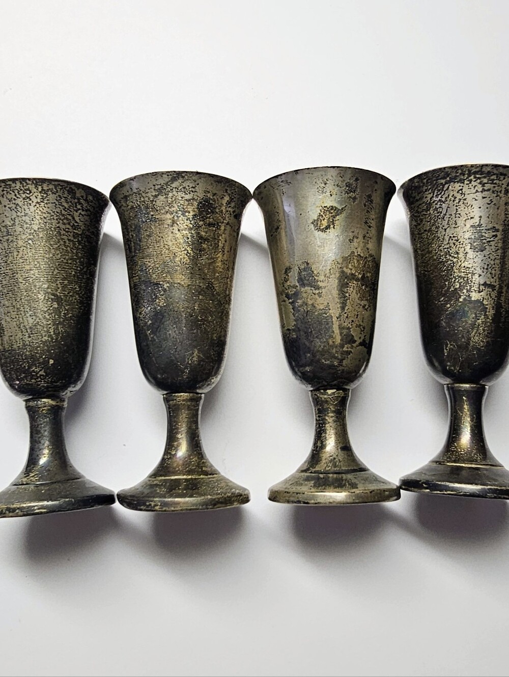 Set Of Four Vintage Wallace Sterling Silver, .925 #12 Cordial, Shot Glasses